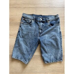 Levis 412 Mens Slim Fit Denim Shorts Medium Wash Blue Jeans Size 34 W34